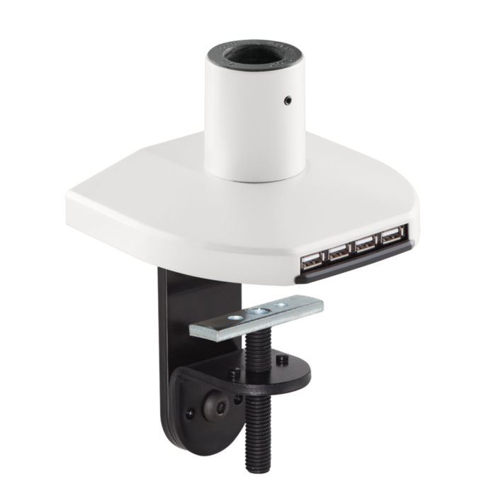 Mount with integrated USB hub in a white finish