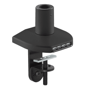 Mount with integrated USB hub in a black finish