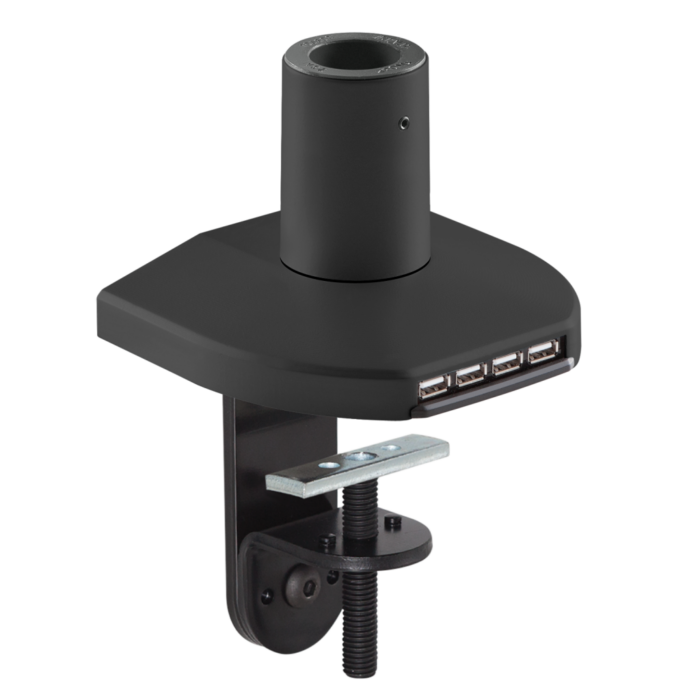 Mount with integrated USB hub in a black finish