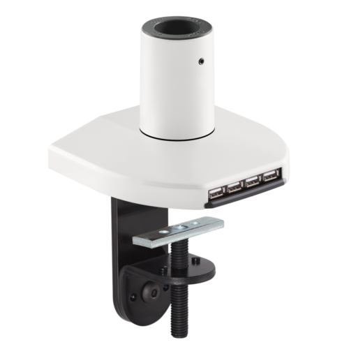 Mount with integrated USB hub in a white finish