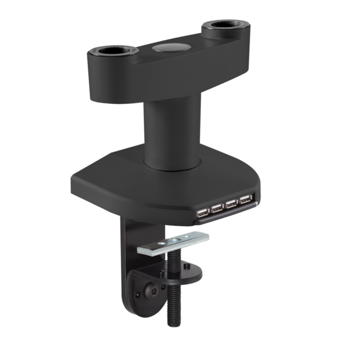 Dual mount with integrated USB hub in a black finish