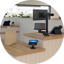 Command & Control Room with desks, monitor arms, seating, and power accessories